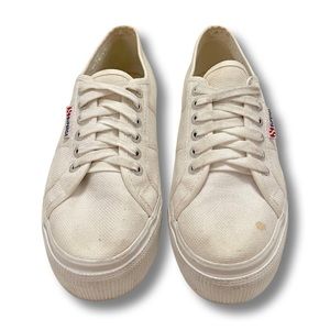 superga all-white platforms